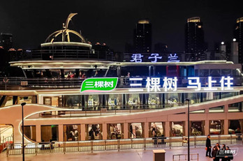 地標(biāo)廣告聯(lián)動游輪廣告，三棵樹品牌驚爆上海外灘!